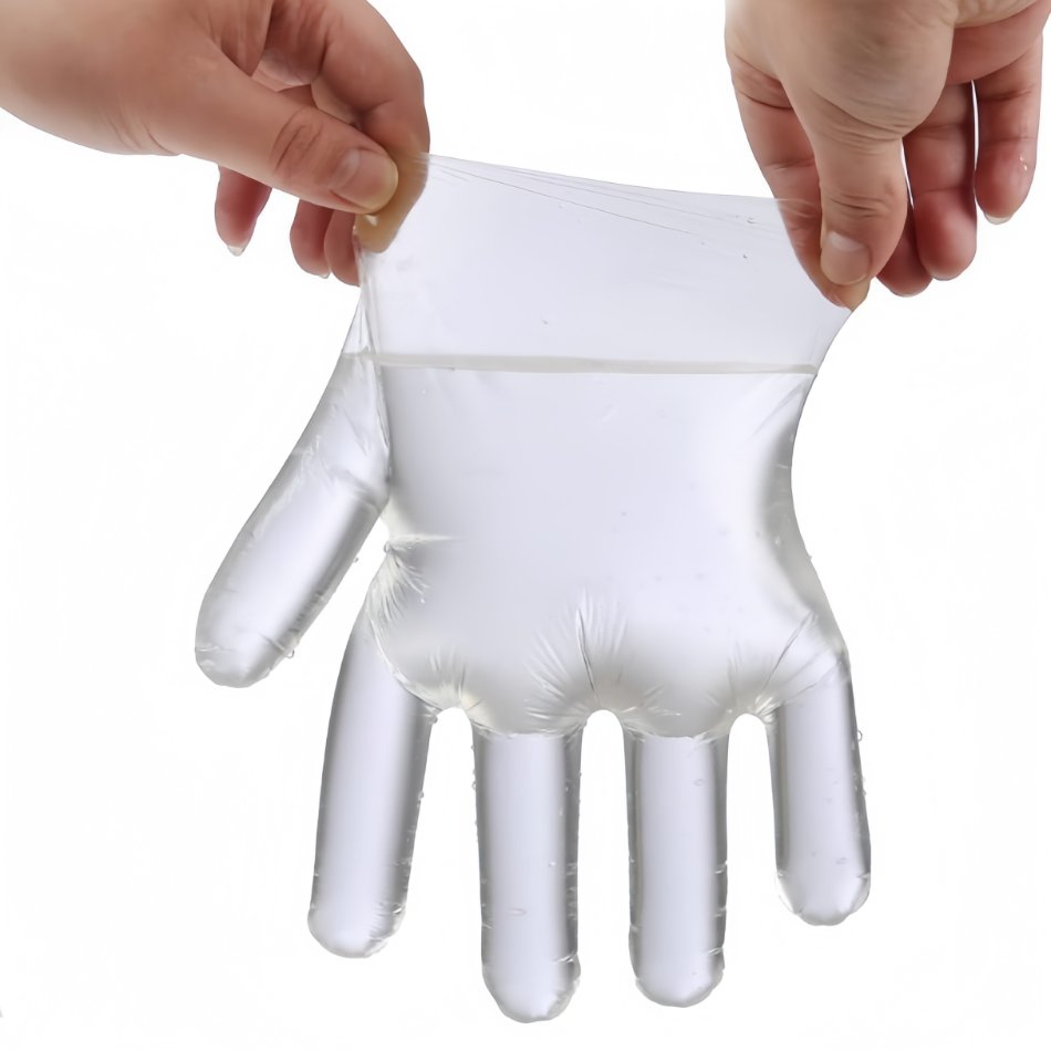Transparent Plastic PE Gloves, Factory Price