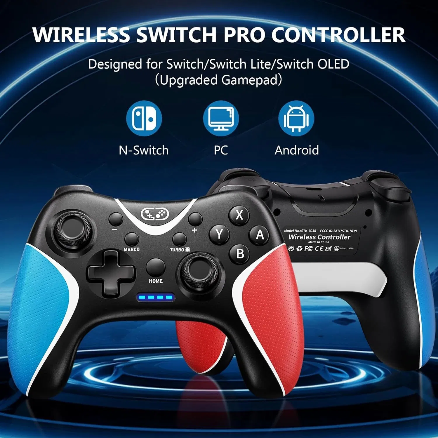 New Popular Gamepad Back Key Programming Wireless Bt Joysticks Game Controller for Switch