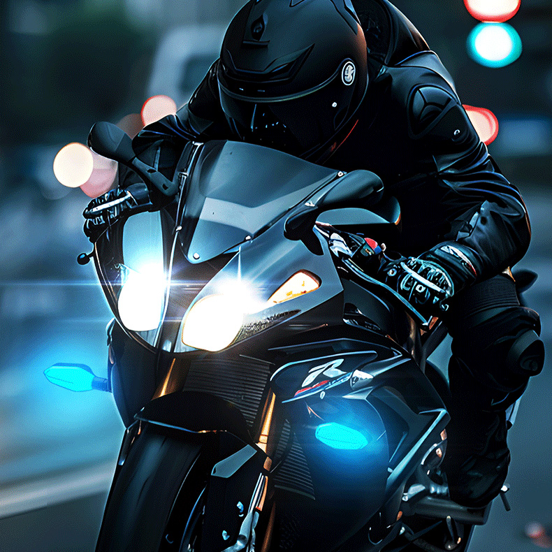 Универсальный RGB-поворотник для мотоцикла с проектором