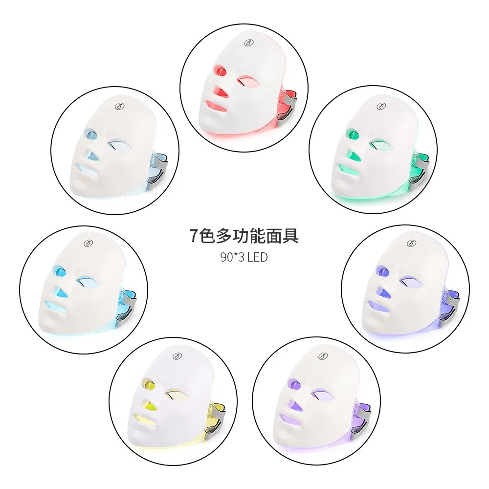Blue Light Therapy for Acne, 7 Colors LED Face Mask with Light Therapy