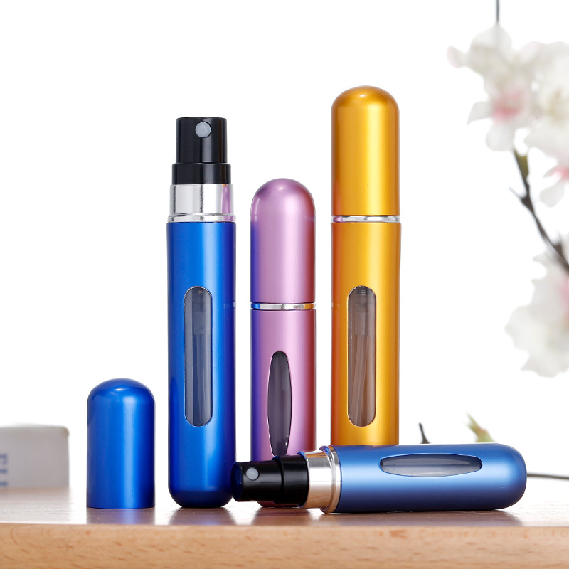 The Bottom of The Round 8ml Perfume Dispenser Bottle Is Filled with Portable Travel High-Grade Electrolytic Aluminum Spray Mini Empty Bottle Logo