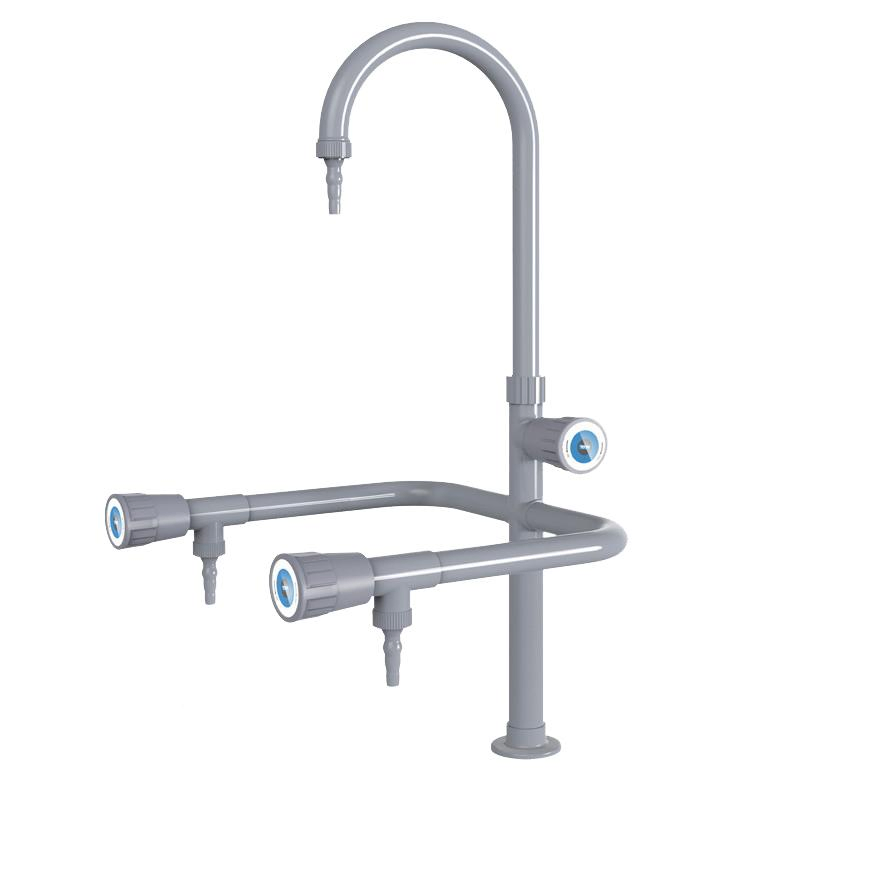 School Lab Triple Outlet Taps with Safety Features Laboratory Faucet