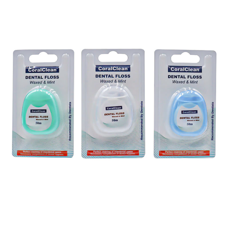 Colorful 50 Meters Dental Floss Waxed Mint Custom Floss Zahnseide