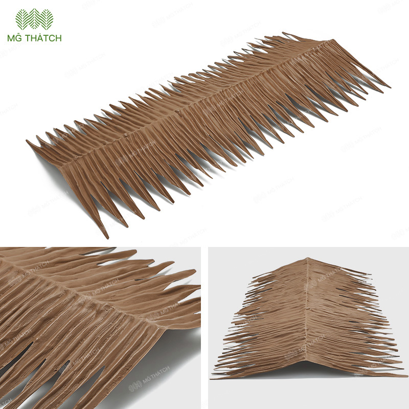 Plastic Synthetic Palm Thatch Ridge Cap Waterproof Artificial Palm Thatch