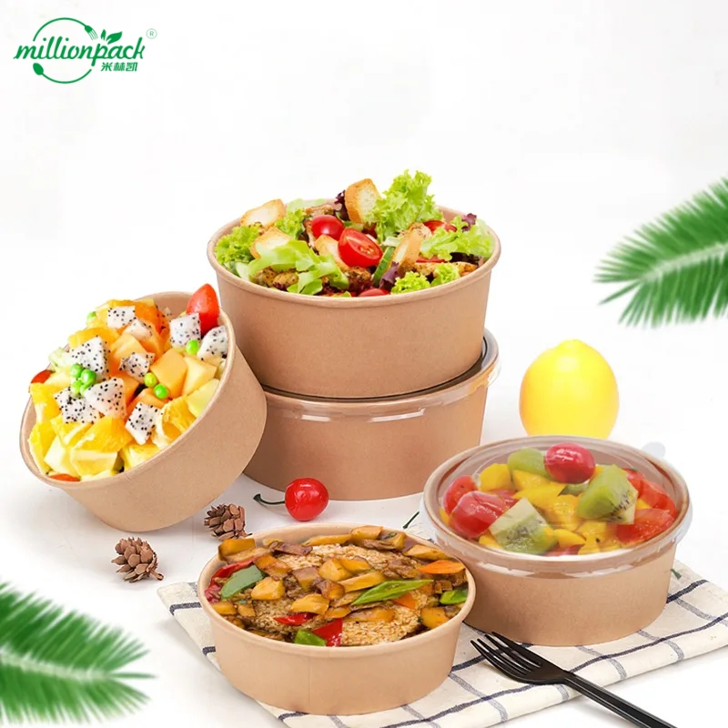 Natural Kraft Bowl for Rustic Aesthetic and Farm-to-Table Restaurant Themes