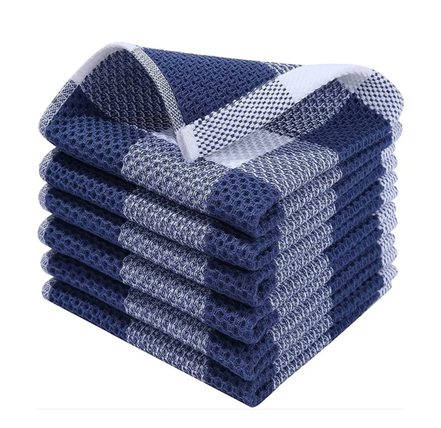Cotton Dishcloth Towel, 100% Cotton Cloth Soft and Absorbent Checkered Dish Towels, Quick Drying Dish Rags