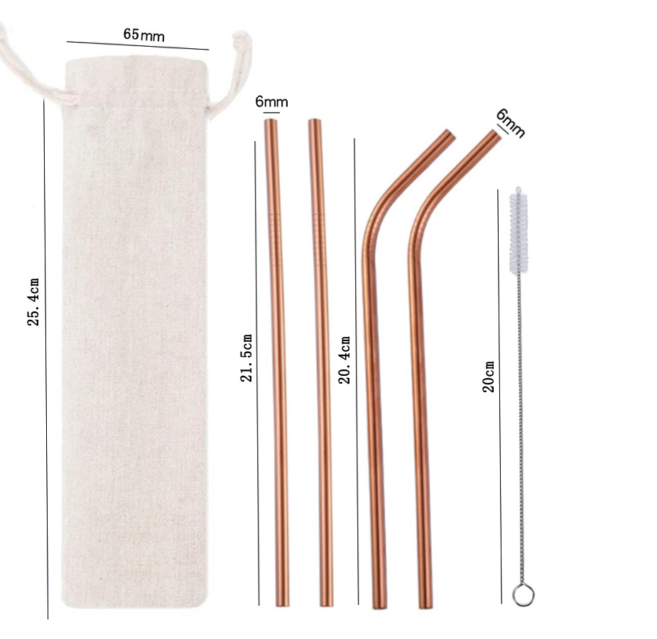 High Quality 304 Stainless Steel Straw Bar Accessories Metal Drinking Straw