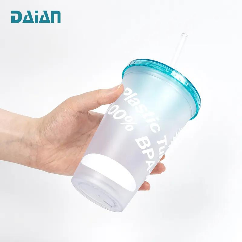 Plastic Tumbler Custom Acrylic Cup Insulated with Straw
