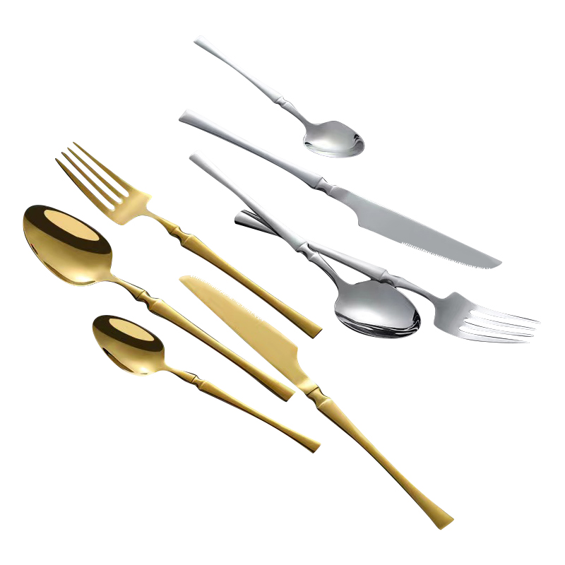 Hot Sale Gold Mirror Polishing Cutlery Set Stainless Steel Knife Fork Silverware
