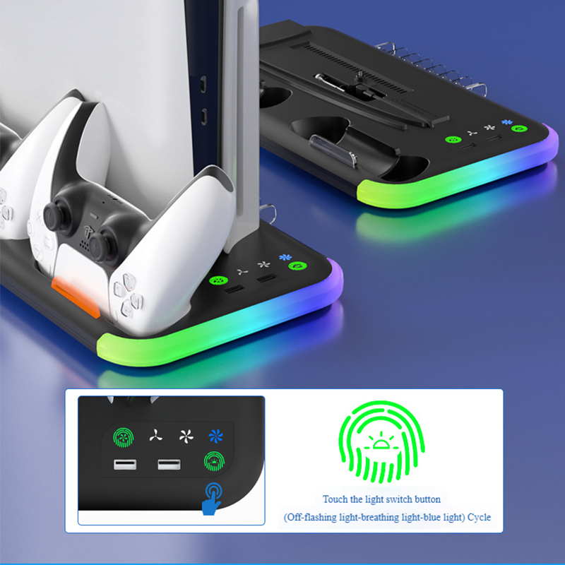 Док-станция с RGB подсветкой и охлаждением для PS5