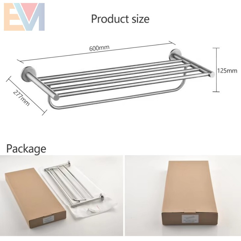 High Quality Bathroom Accessories Wall Mounted Towel Rack Stainless Steel Towel Bar