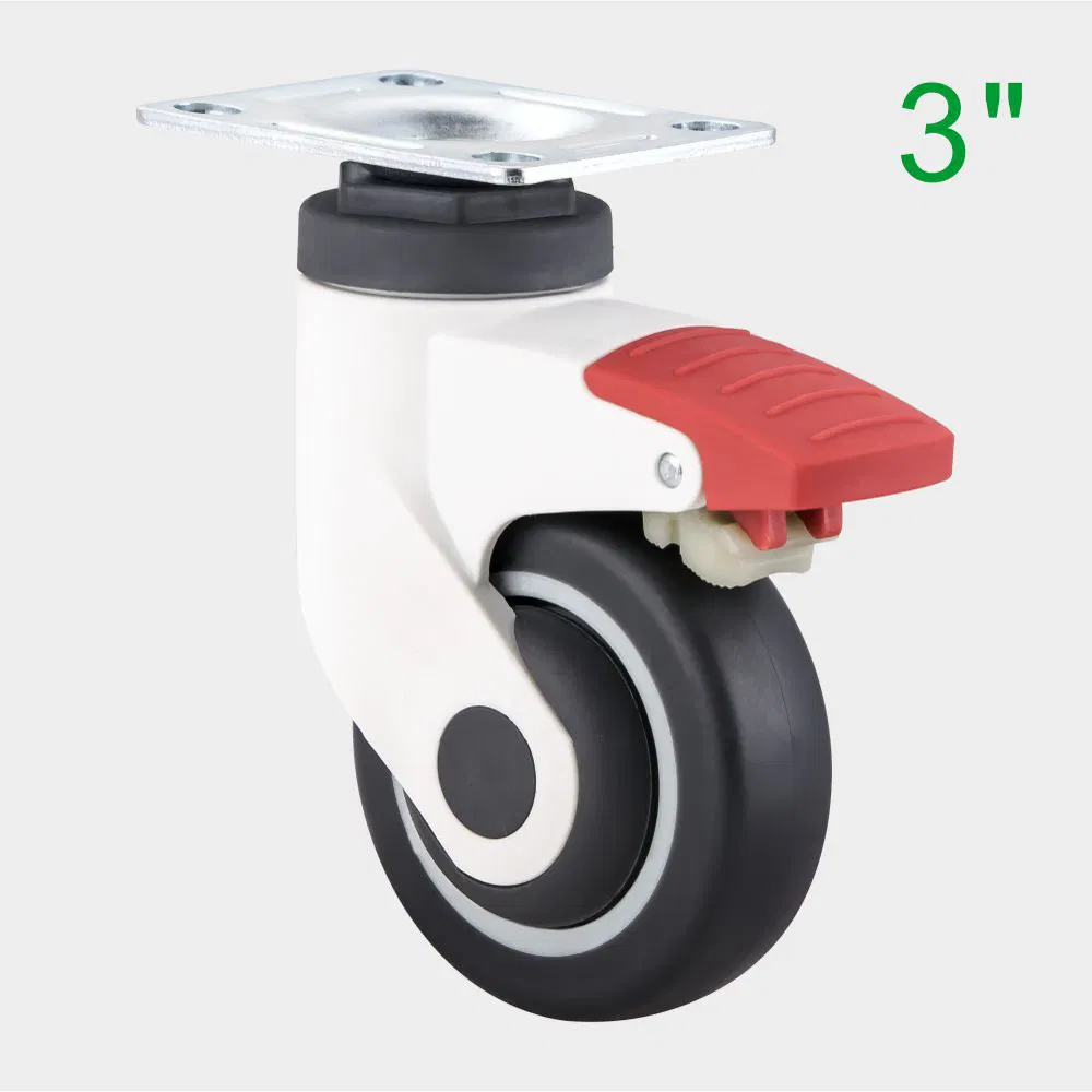 3 Inch Red TPR Medical Swivel Caster Wheel, Suitable for Medical Trolleys
