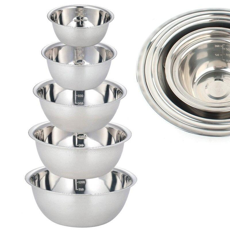 Stainless Steel Mixing Bowls Non Slip Nesting Whisking Bowls Set Mixing Bowls for Salad Cooking Baking