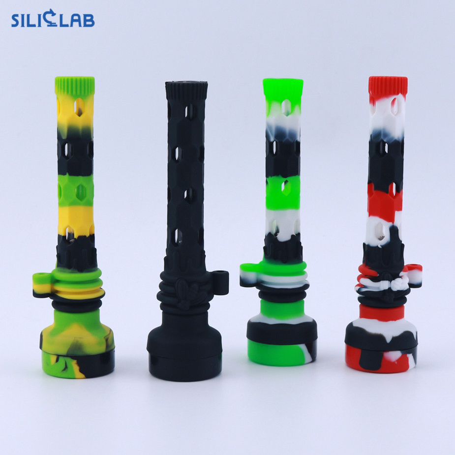 Honeycomb Tobacco Hand Pipe Mini Dabs Straw Silicone Smoking Pipe Oil Burner Nectar Collector