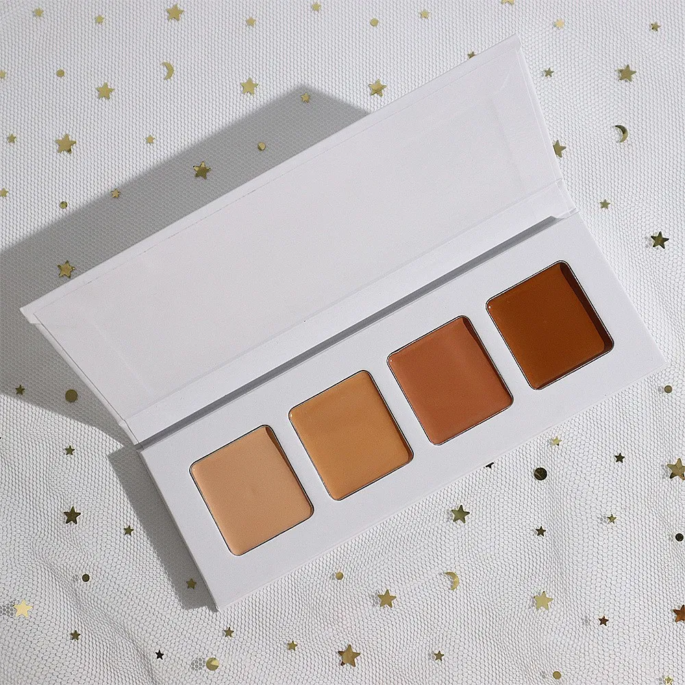 New Arrival 4 Colors Cream Concealer Palette High Coverage Vegan Concealer OEM Logo