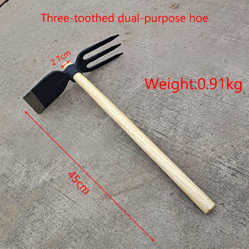 High Quality Carbon Steel Farming Tools Garden Double Head Fork Hoe