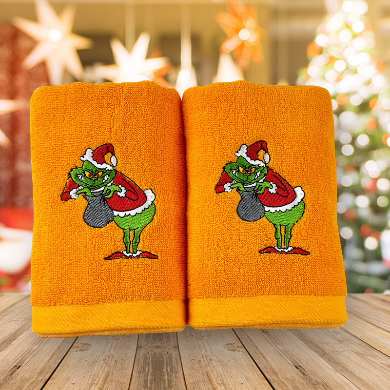 Personalized Cotton Hand Towel Christmas Reusable Kitchen Cleaning Towels