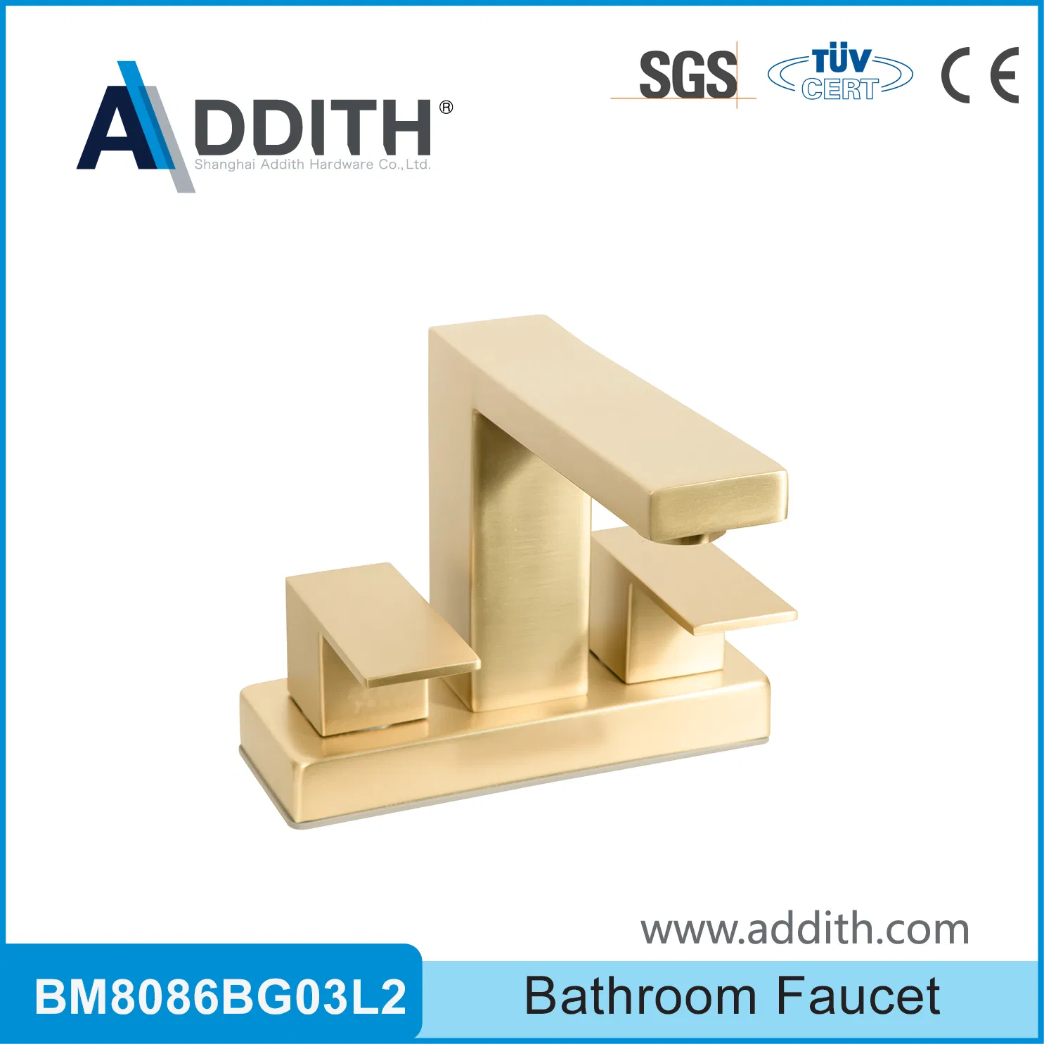 SUS304 Bathroom Faucet with Sedal Ceramic Cartridge Double Handle