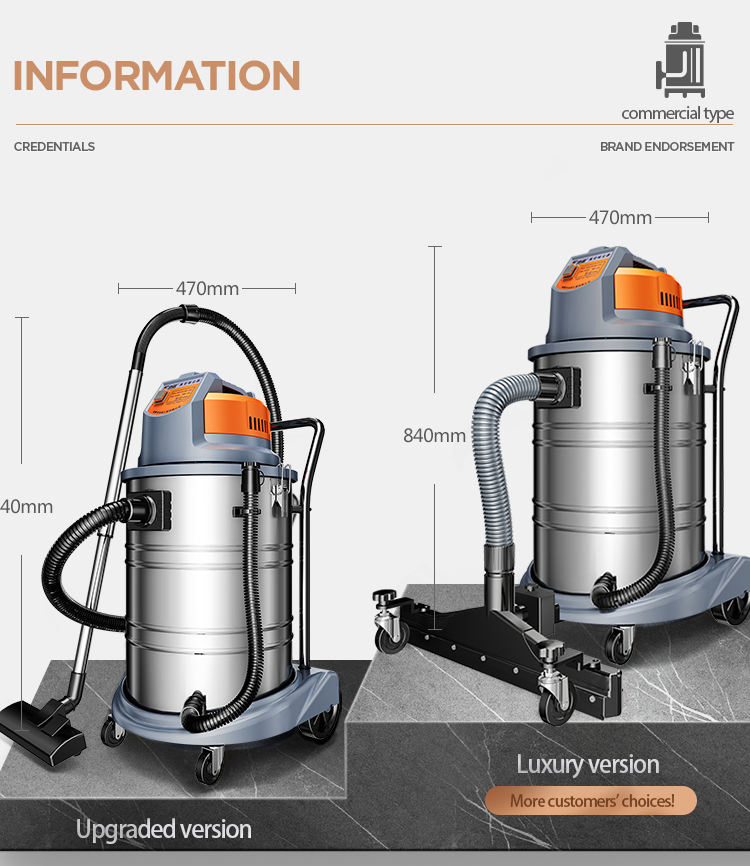 Big Suction Industrial Multiple Filtering Wet Dry Vacuum Cleaners with Large Capacity
