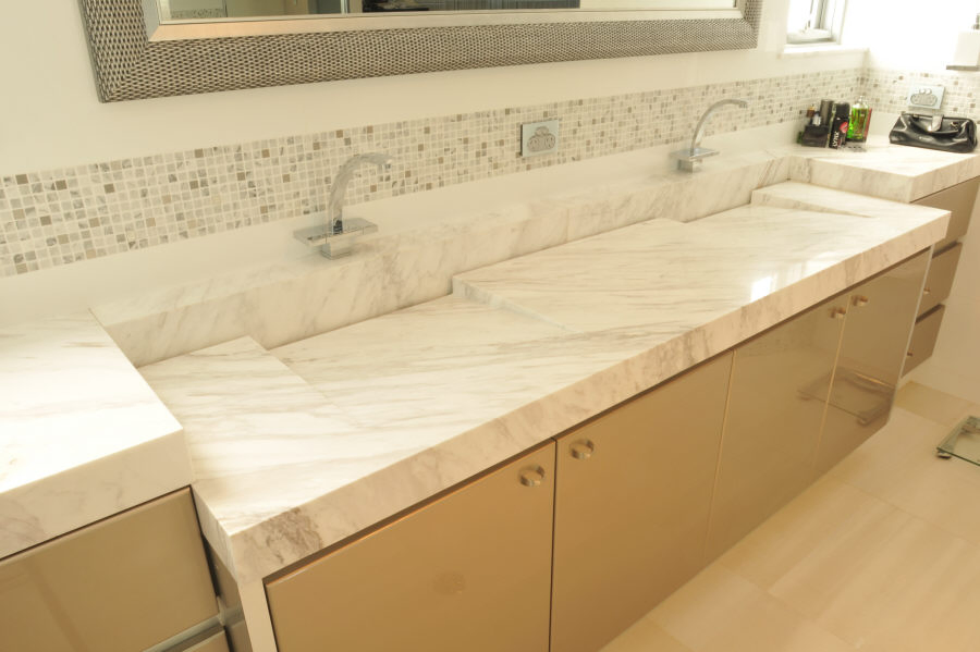 Volakas White Marble Vanity Tops Engineered Stone Kitchen Countertops