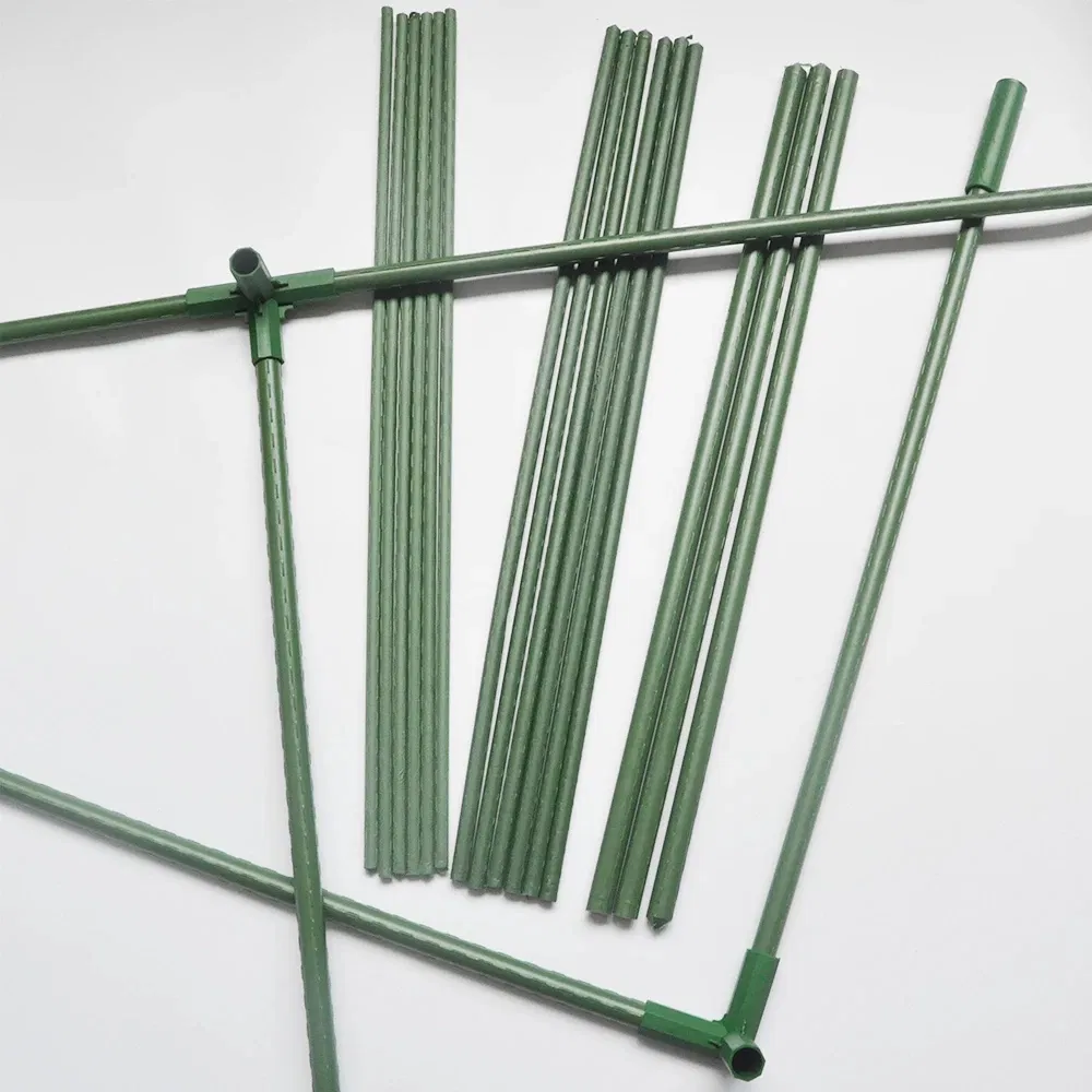60cm Length Plant Stakes Gardening Pillar Plastic Coated Steel Pipe for Supporting Climbing Plants Flowers and Vegetables