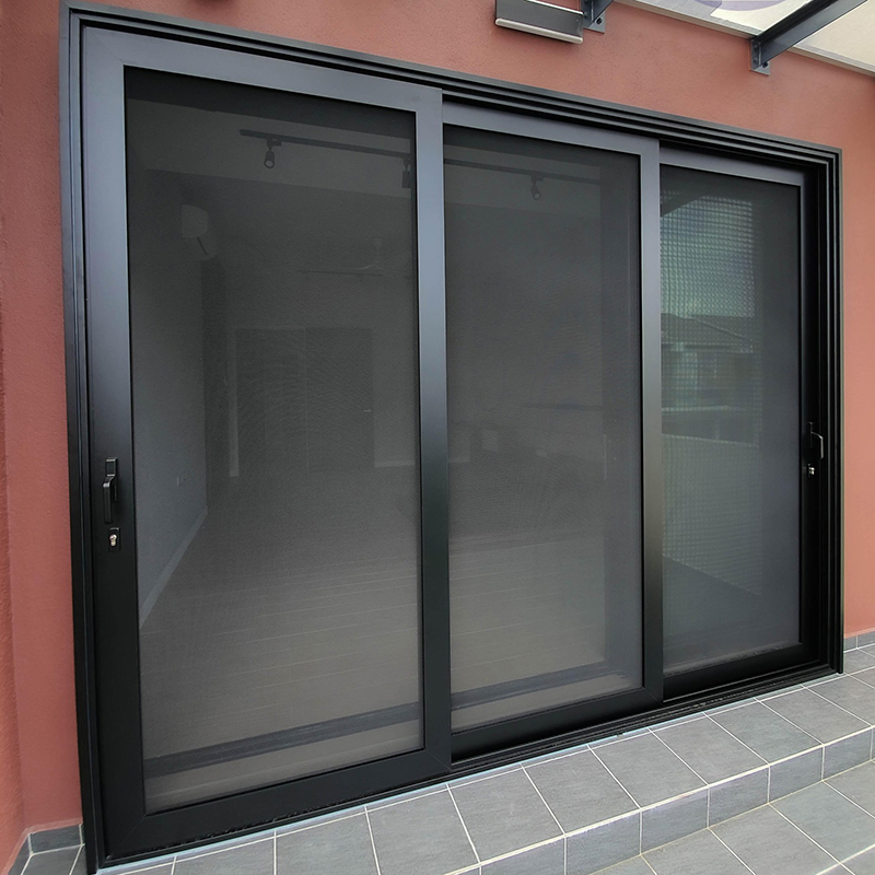 Weather-Resistant Security Sliding Door with Stainless Steel Screen Mesh