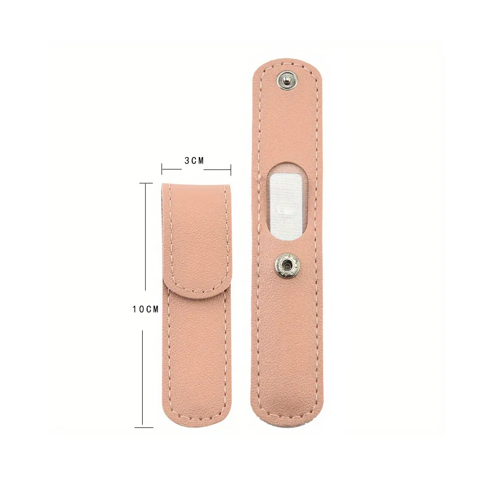 Custom Mini Glass Manicure Supplies Glass Crystal Nail Art File Natural Nano Nail Buffers with Leather Case