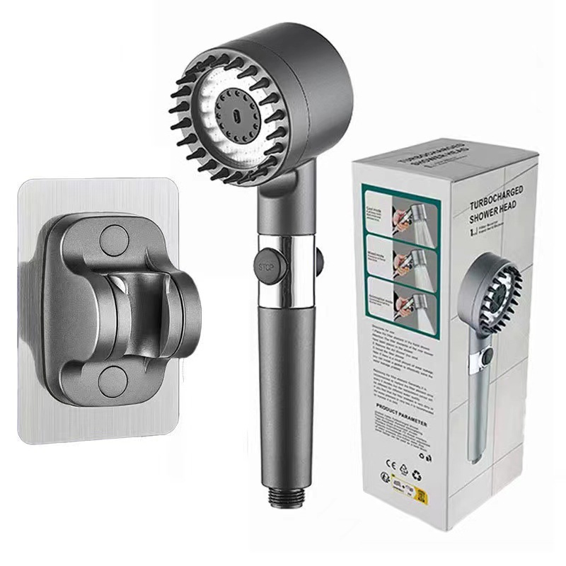 Powerful Pressurised Hand Shower Negative Ion Filter Nozzle Bathroom Shower Head