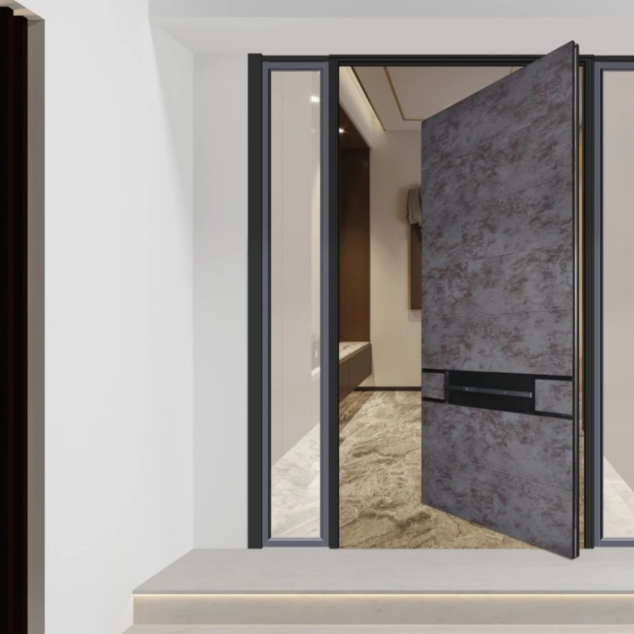 American Standard Exterior Front Cast Aluminium Door with Glass