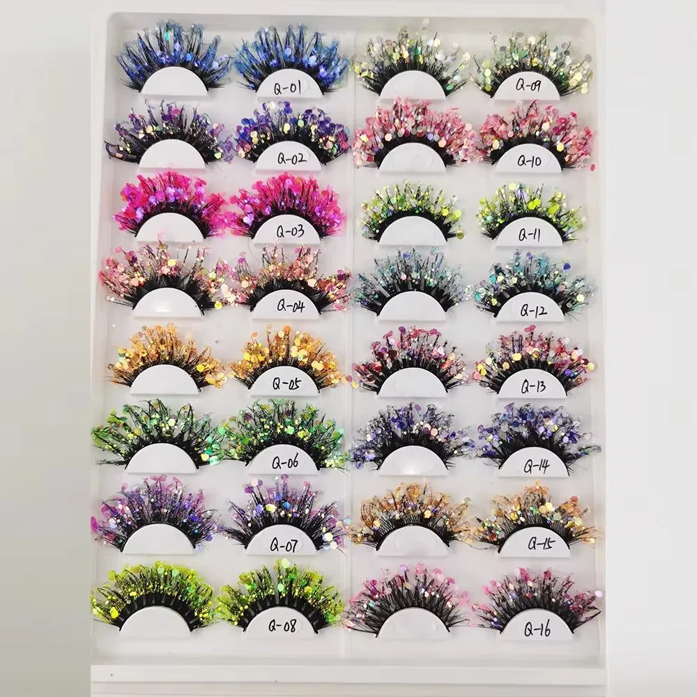 New Style 20-25mm Color 3D Mink Lashes Premium Party Style False Eye Lashes Colorful Handmade colorful Eyelashes