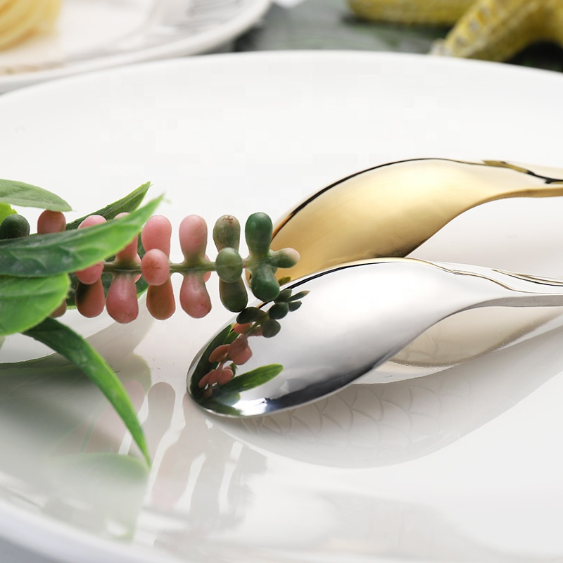 Fish Shape Novelty Baby Spoons Colourful Stainless Steel Preschooler Toddler Kids Spoon