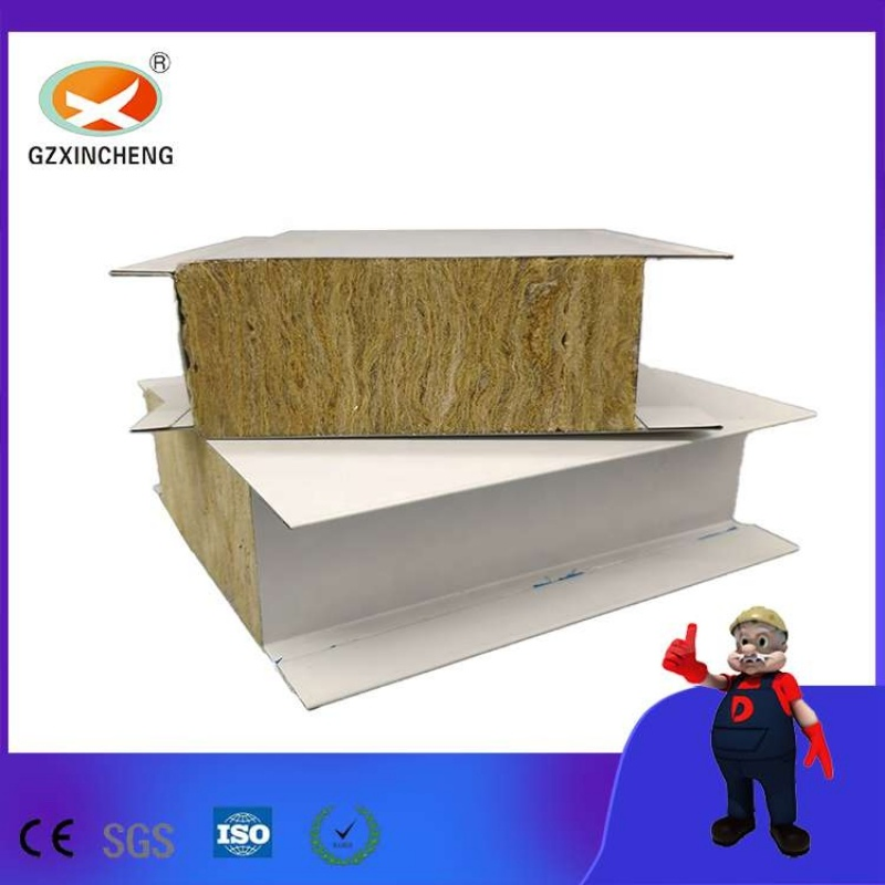 Heat Resistant Glass Magnesium Rock Wool Sandwich Wall Panel