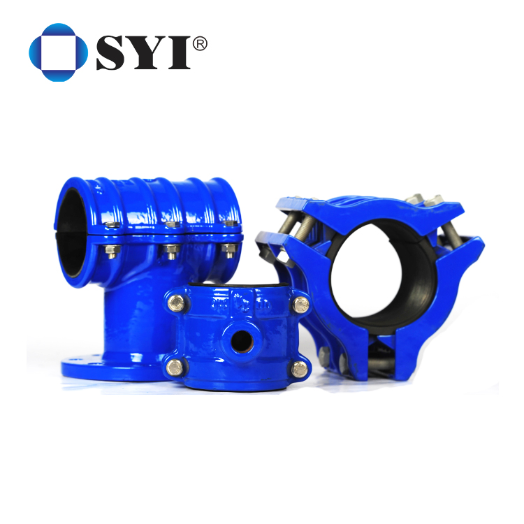Syi Factory Directly Sale Ductile Iron Tapping Saddle with Ss Band Strapped for Di/Steel Pipe
