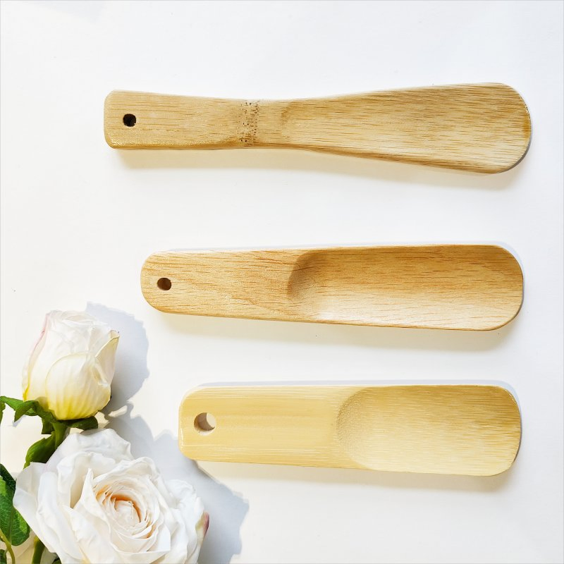 Customizable Eco-Friendly Short Handle Smooth Wooden Shoe Horn Shoe Helper