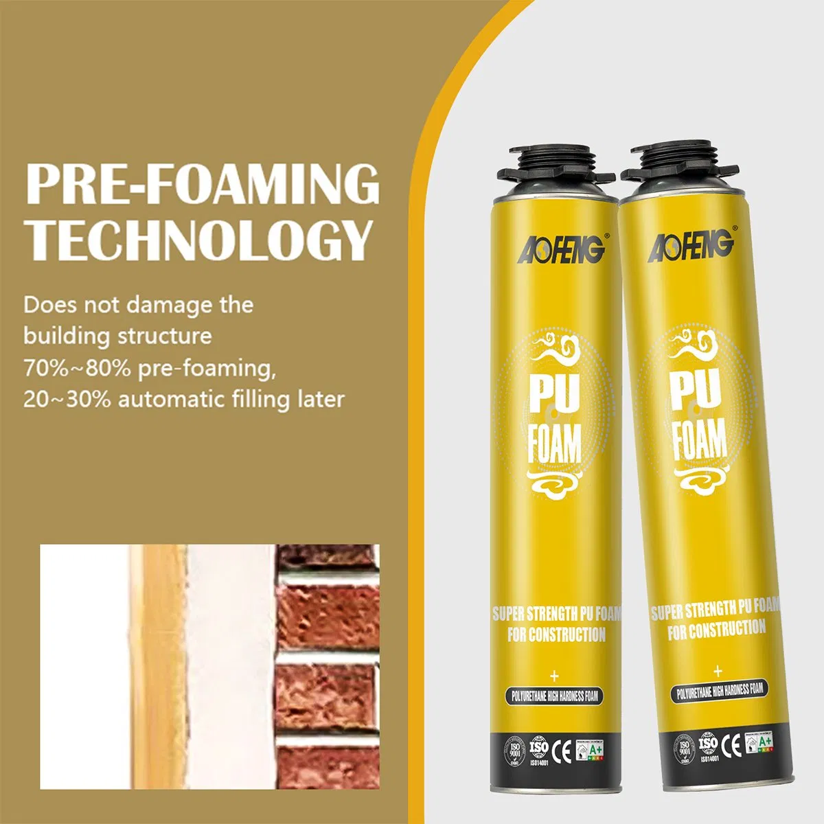 White Polyurethane Foam Caulk Sealant for Construction Woodworking Window Door Thermal Insulation for Packing Joint Sealing