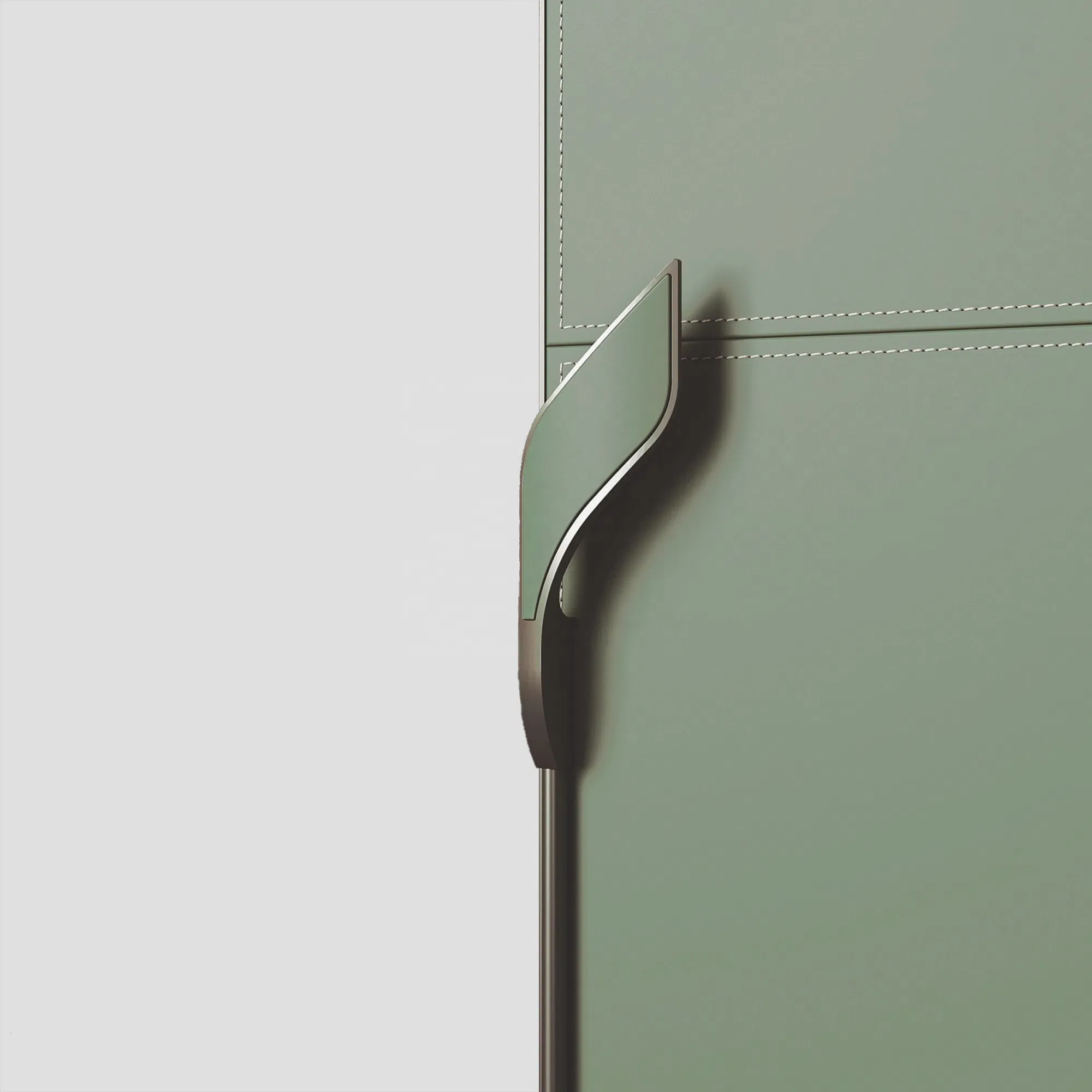 Zinc Alloy Leather Furniture Cabinet Handles New Design Wardrobe Door Pull Handle Leather Handle (L or R) 160+900mm