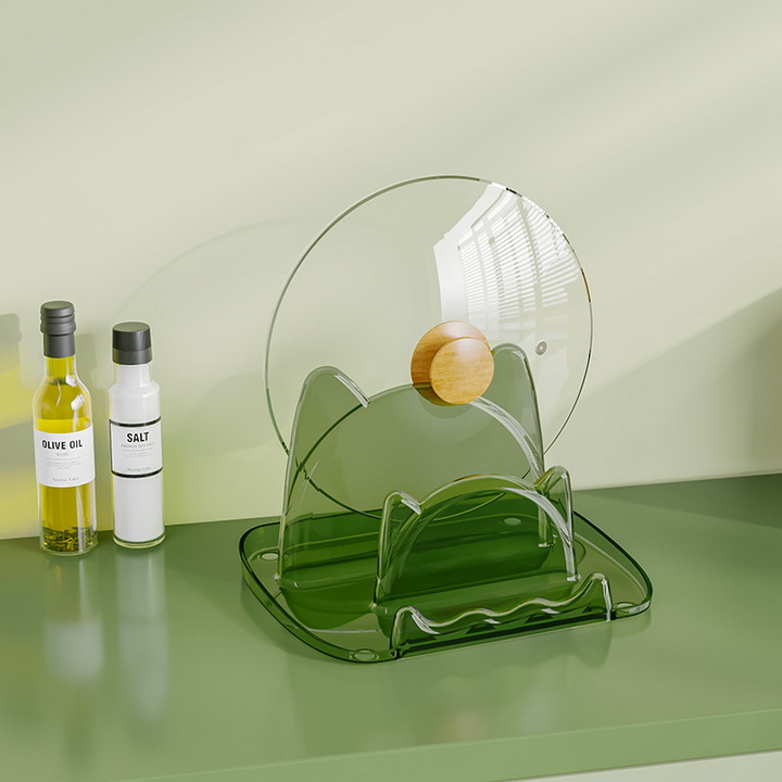 Simple Kitchen Cutting Board Spatula Pot Lid Rack