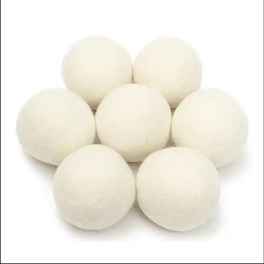 Sheep's Wool Dryer Balls Natural Softener/Less Crumpling/Reduce Static/Reduce Drying Time (7cm) Pack of 6/3