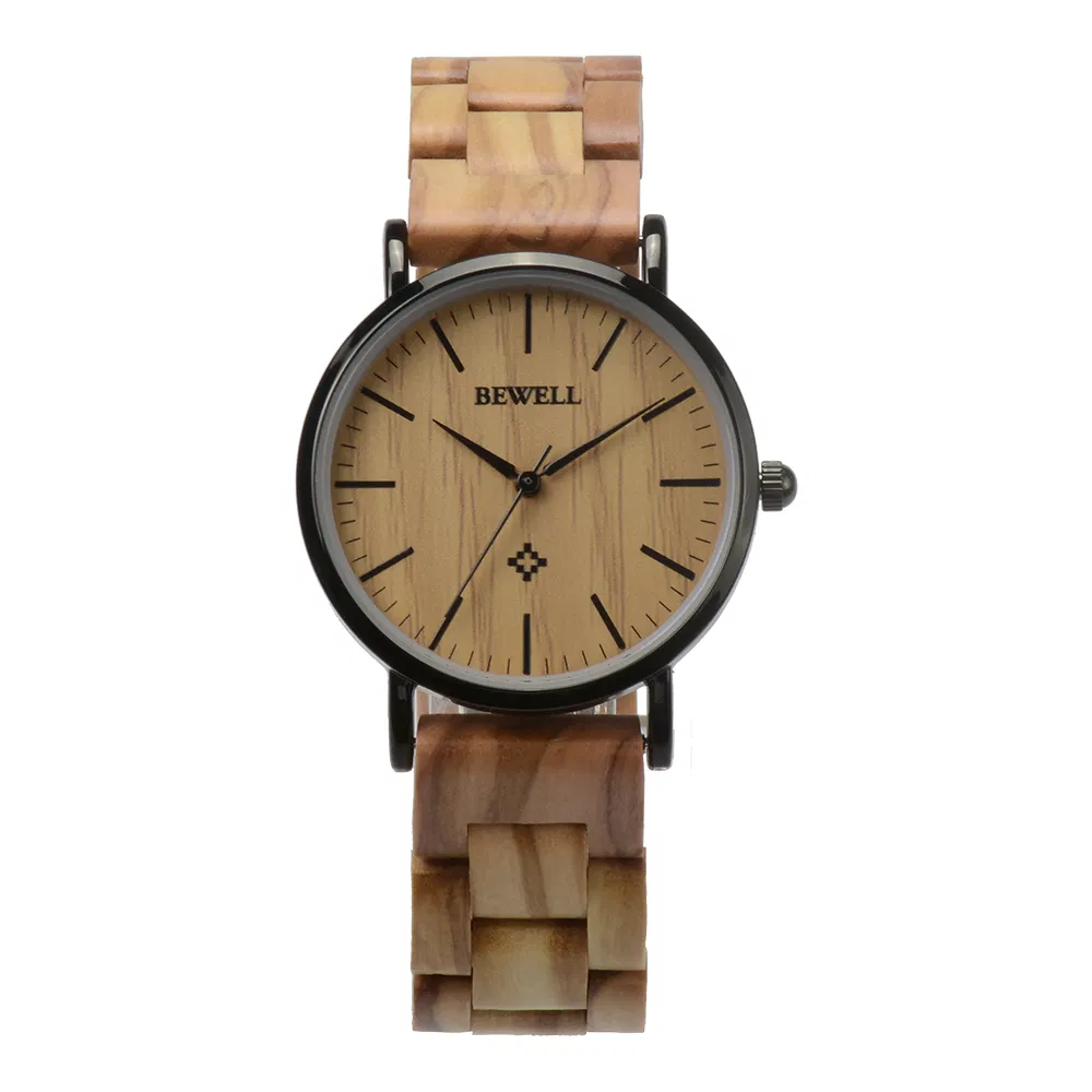 Wholesale Luxury Custom Logo Watch Minimalist Women Wood Watch Stainless Steel Watches Men Wrist