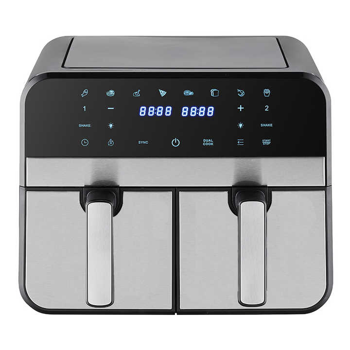 Cixi Yuyao Factory Fingerprint Proof Ss 6.5 Liters Smart Air Fryer 5L 6L 7L 8L 9L 7qt Stainless Steel Air Fryer 6.5L