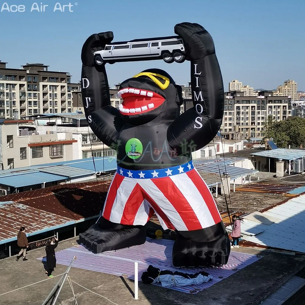 Inflatable Fireworks Gorilla Cartoon King Kong with Rocket or Car for Advertising or Decoration