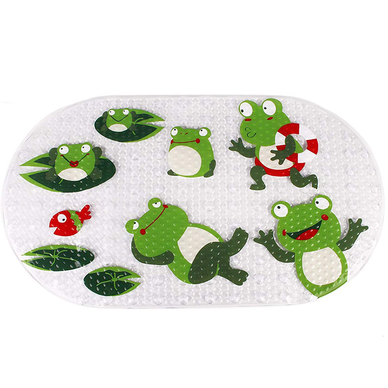 PVC Cartoon Bathroom Anti-Slip Mat with Suction Cups Non-Slip Shower Bathmat