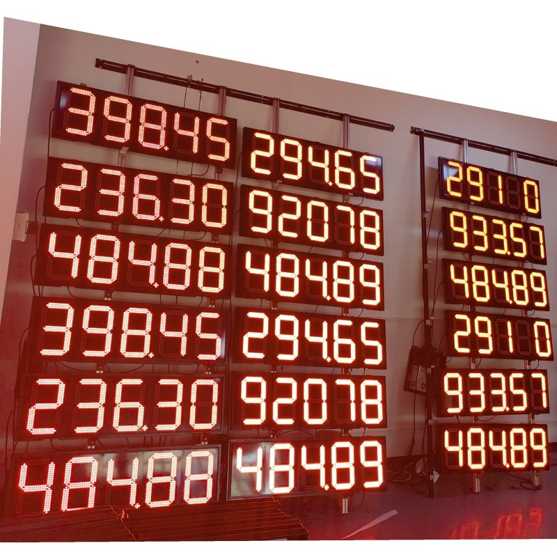 88888 5 Digits Factory Price for Gas Station 5 Digits 7 Segment LED Display Screen Panel Gas Station LED Price Sign