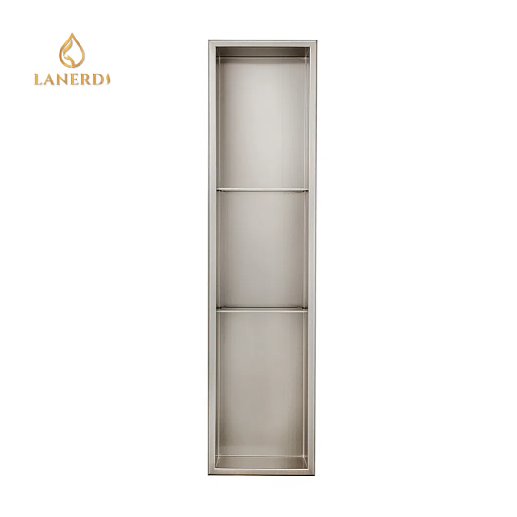 Встраиваемая ниша для душа из нержавеющей стали, 3 полки, черная