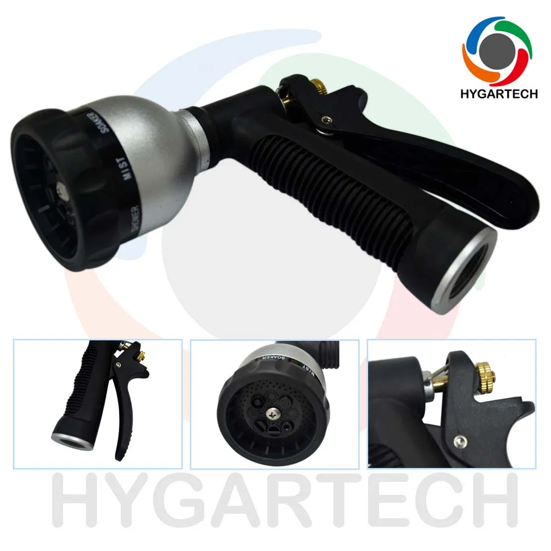 Metal 8-Pattern Function Hose Nozzle Down Pressure Washer with Rear-Trigger Control