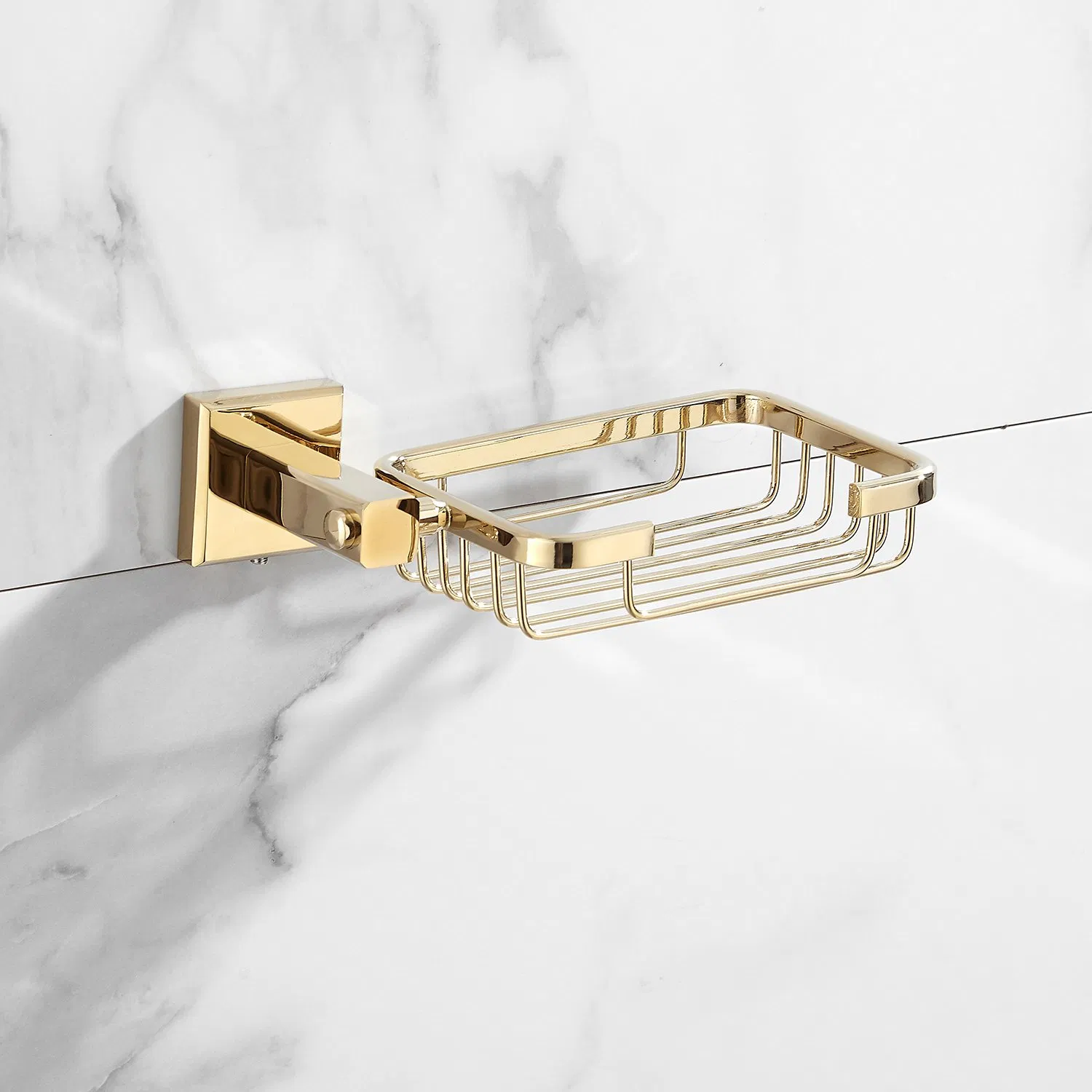 Bathroom Set Wall Mounted Gold Brass Soap Holder Dish Soap Basket