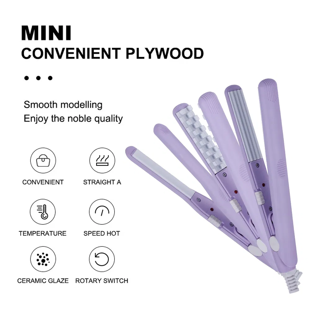 Mini Flat Iron Curling Iron PTC Ceramic Hair Straightener and Curler 2 in 1