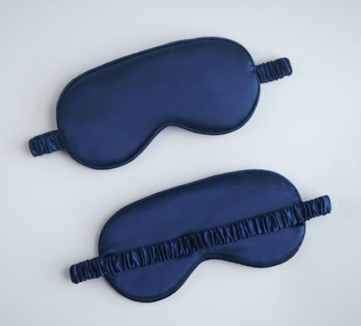 Wholesale Solid Color Eye Sleeping Mask Polyester Imitated Silk Eyeshade for Travel