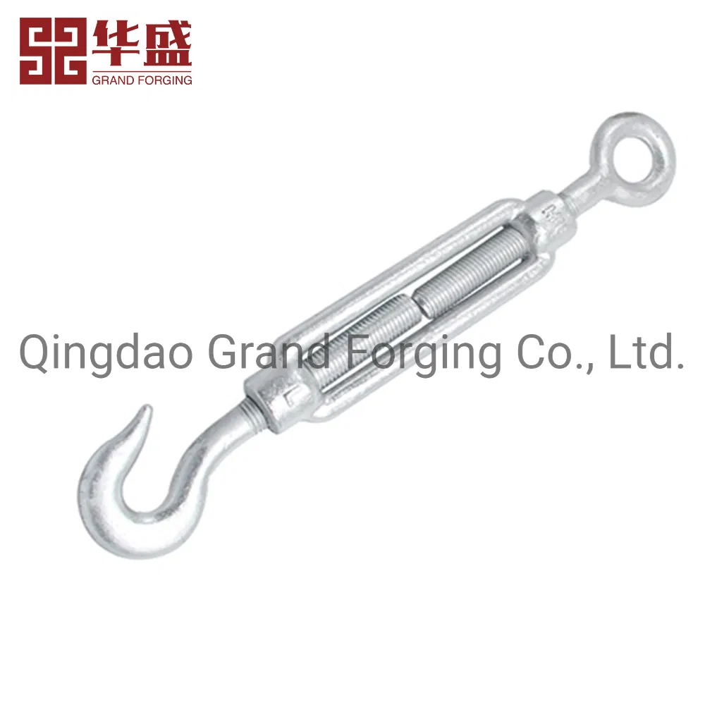 China Factory DIN1480 Heavy Duty Galvanized Turnbuckle with Hook to Hook