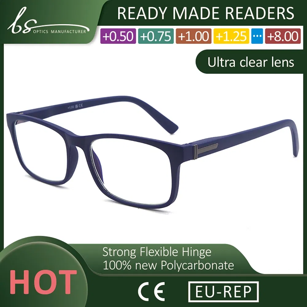 Blue Blocking Spring Hinge Reading Glasses Used for Extended Wear
